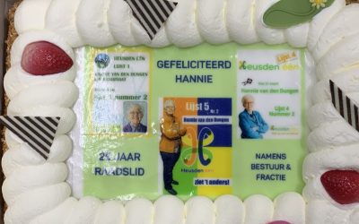 Hannie 25 jaar raadslid!